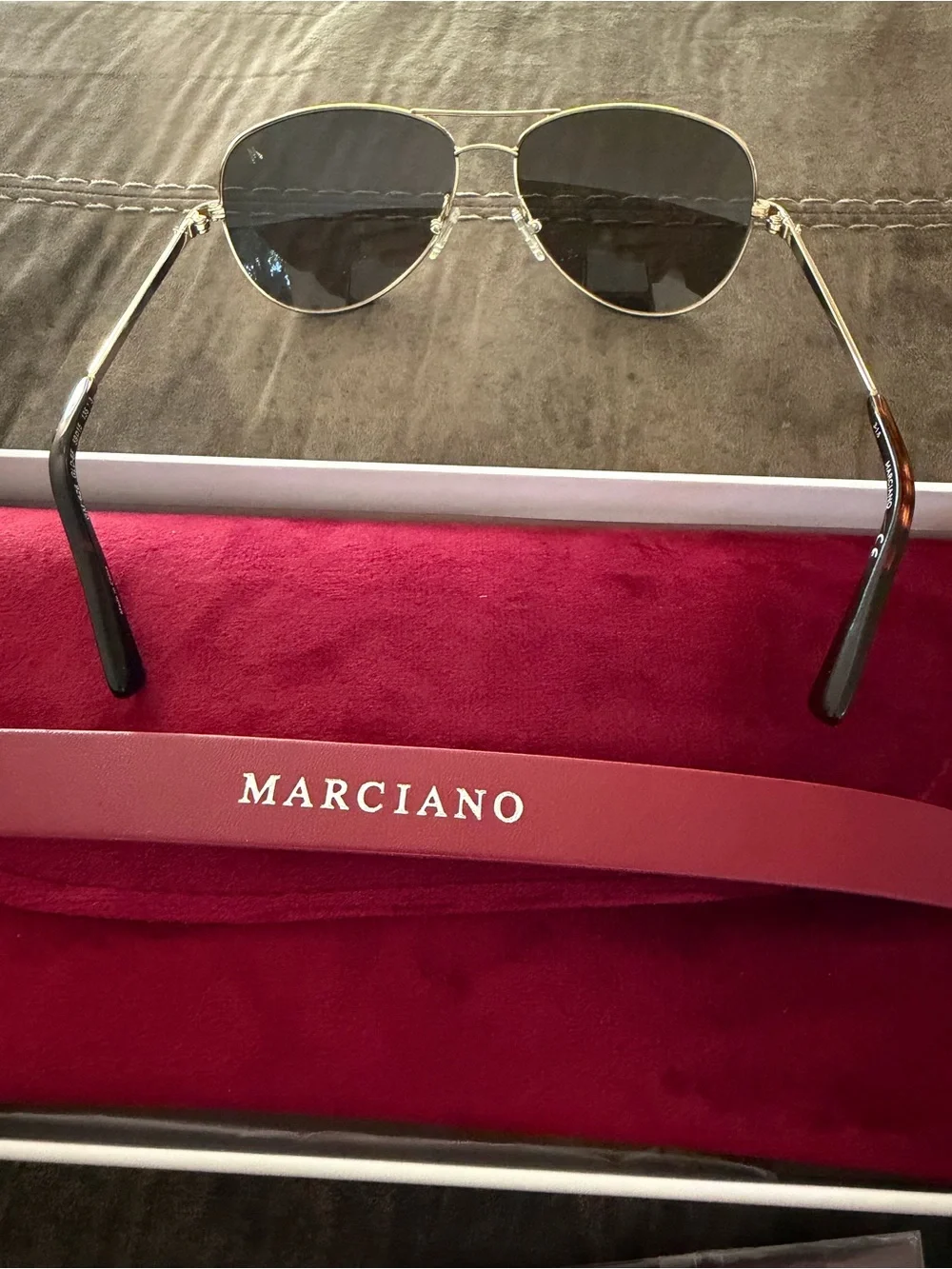 Marciano Gold Frame Sunglasses with Brown Gradient Lenses